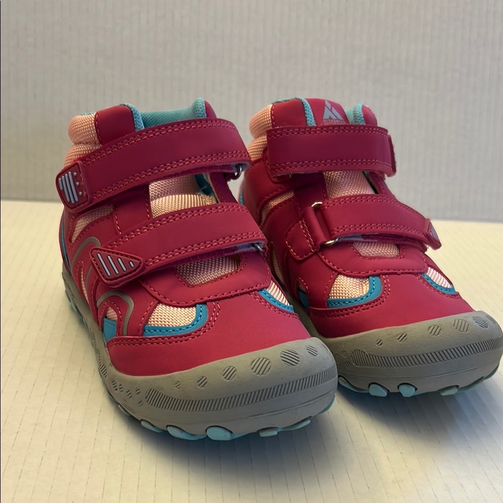 Mishansha Pink and Blue Sneakers with Velcro Straps and Reinforced Toe